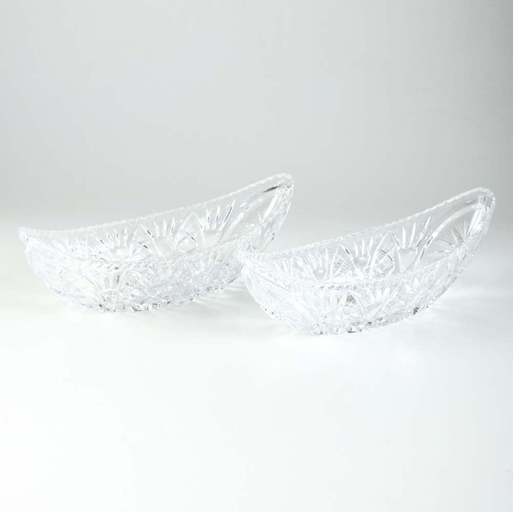 Vintage Bohemian Crystal Pickle Dishes