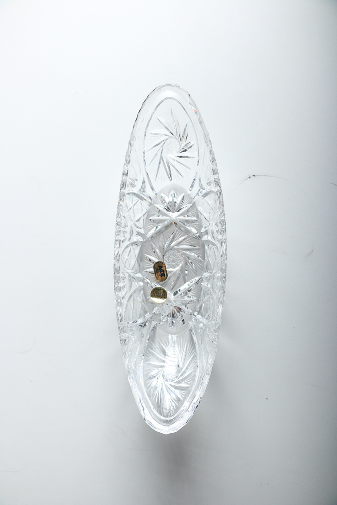 Vintage Bohemian Crystal Pickle Dishes