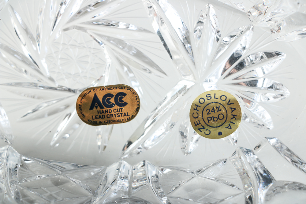 Vintage Bohemian Crystal Pickle Dishes