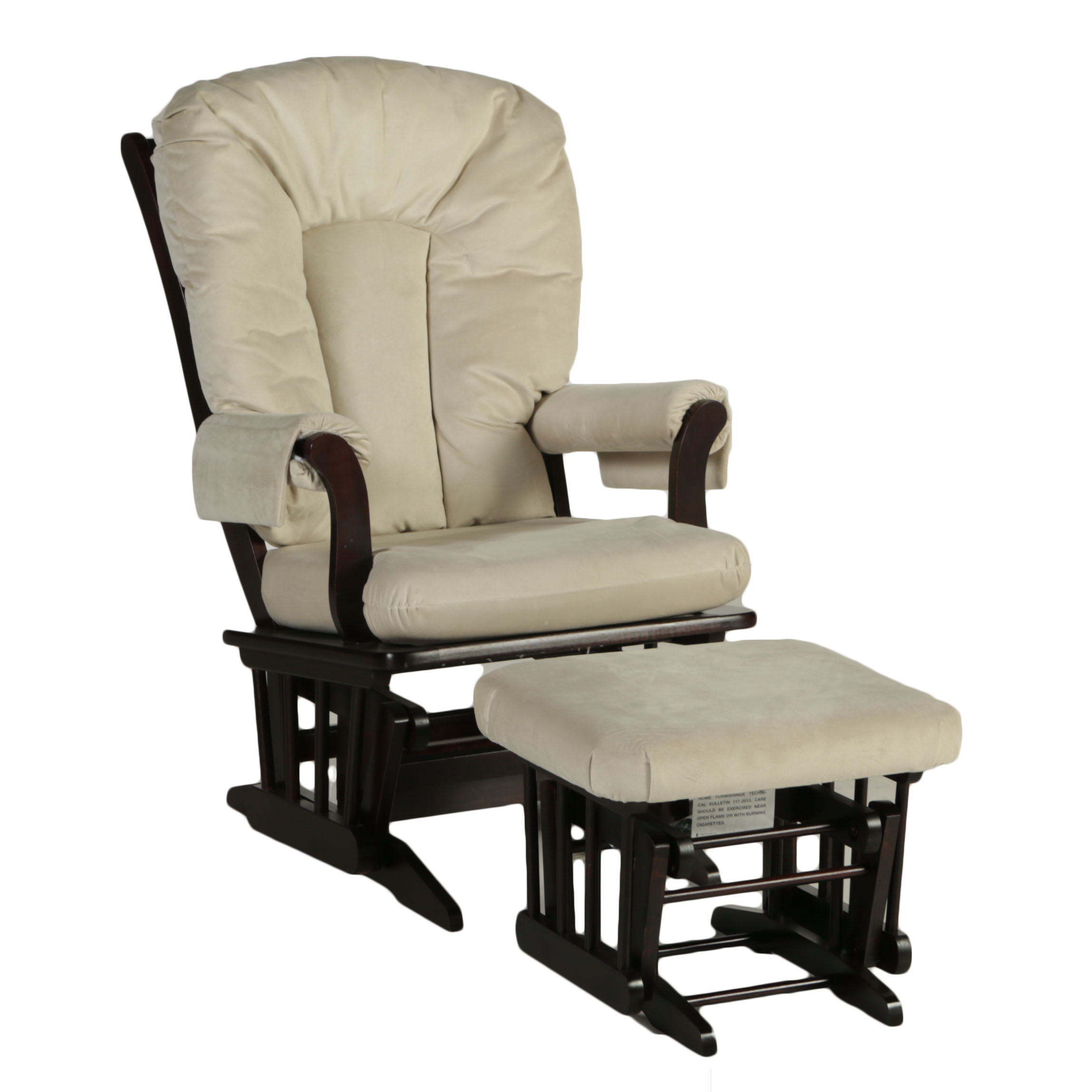 Dutailier Wooden Glider Chair with Ottoman