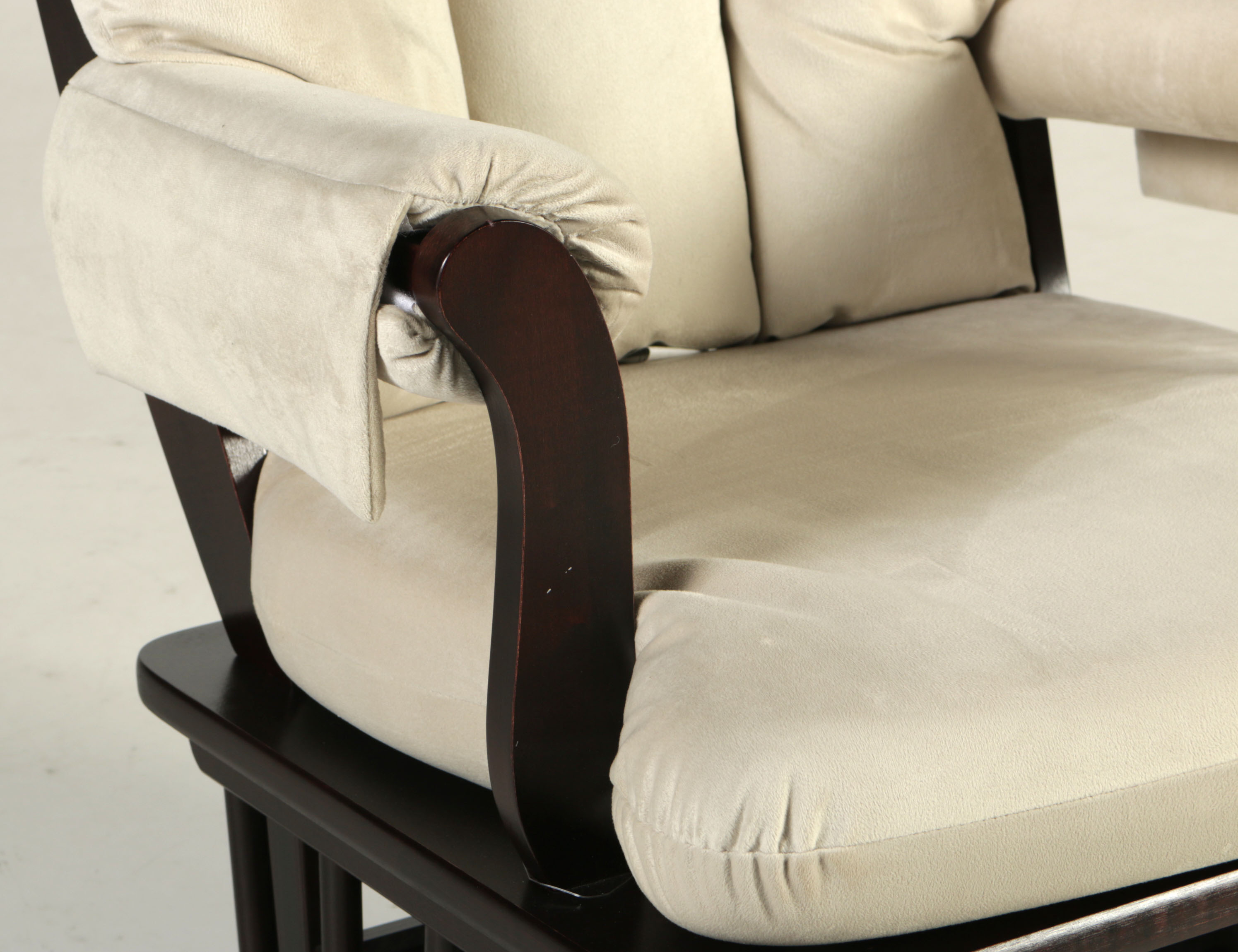 Dutailier Wooden Glider Chair with Ottoman