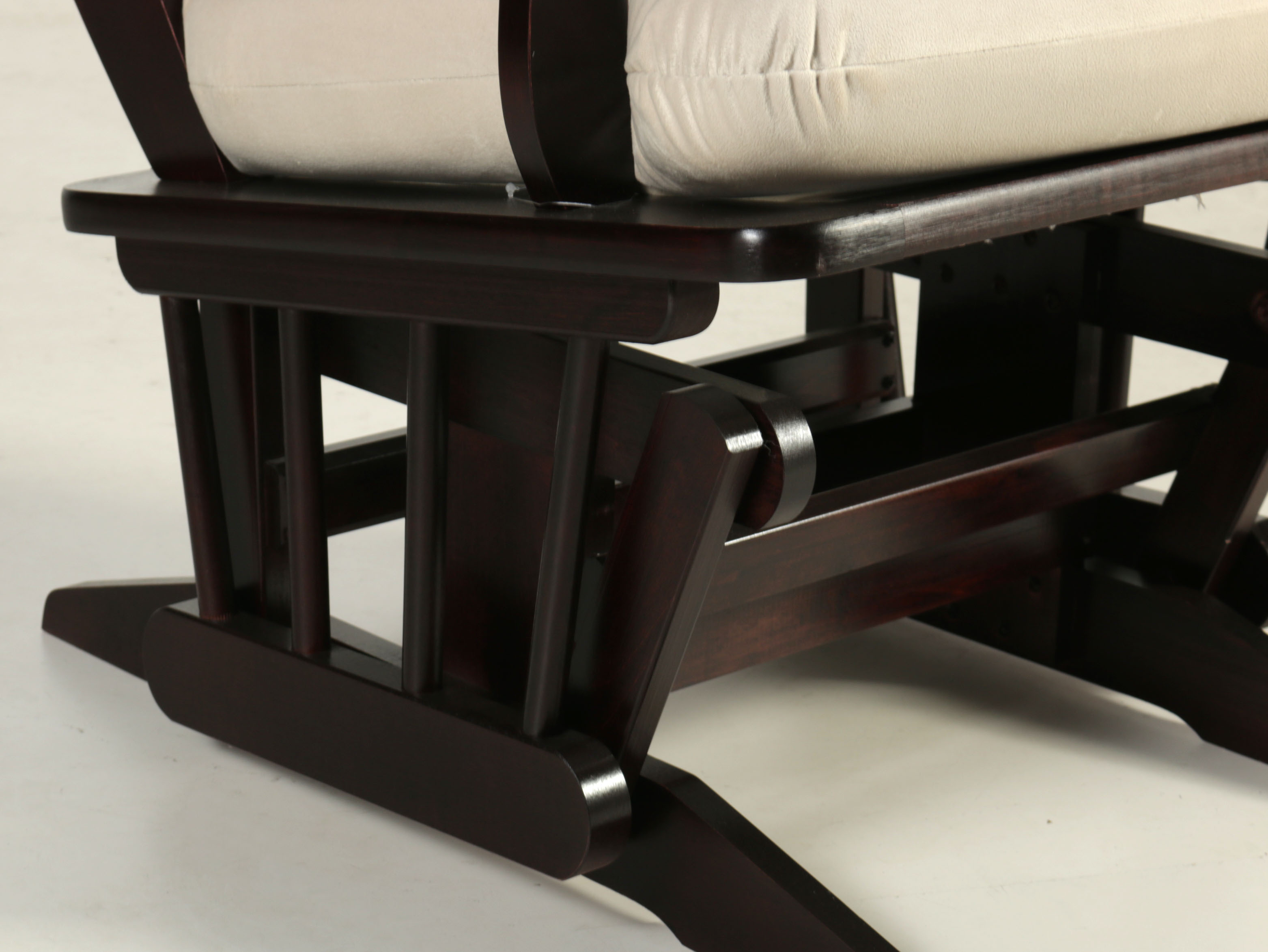 Dutailier Wooden Glider Chair with Ottoman