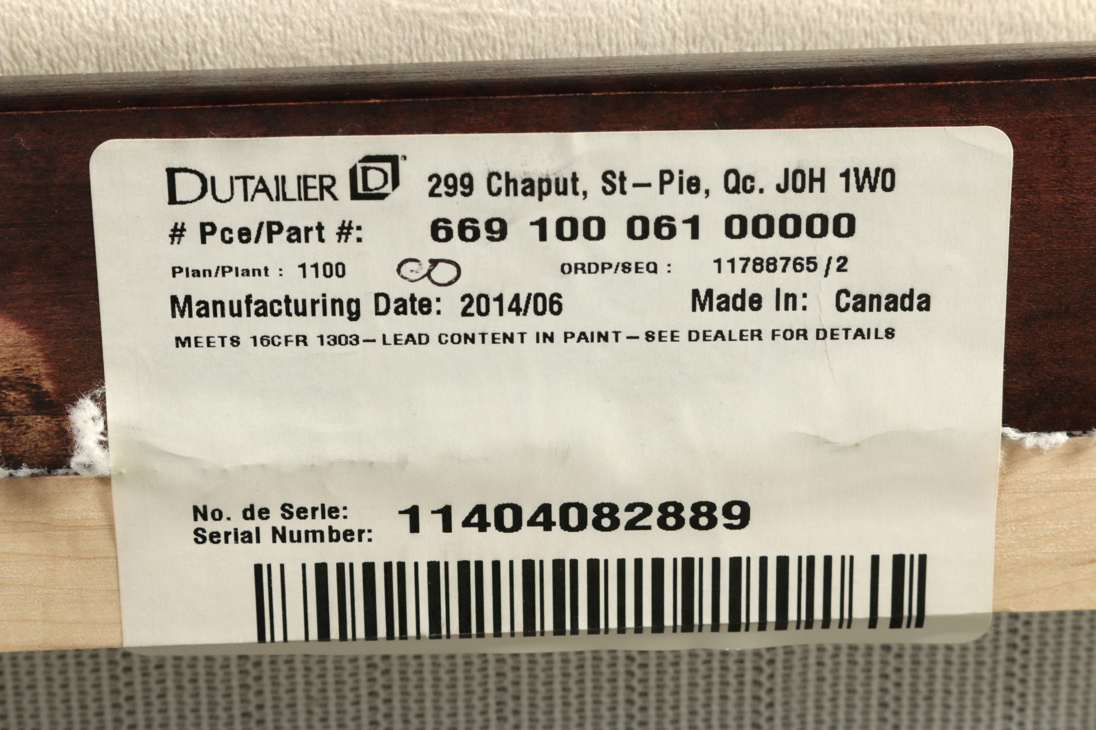 Dutailier Wooden Glider Chair with Ottoman