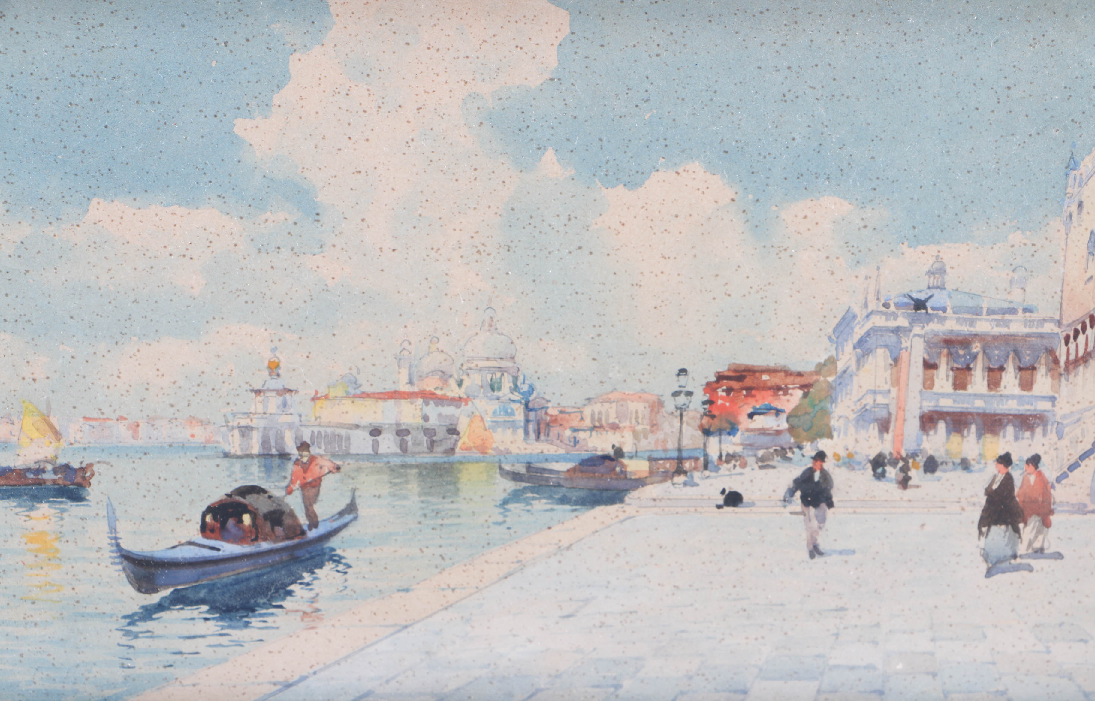 Original Emilio Boni Watercolor of Italian Scene