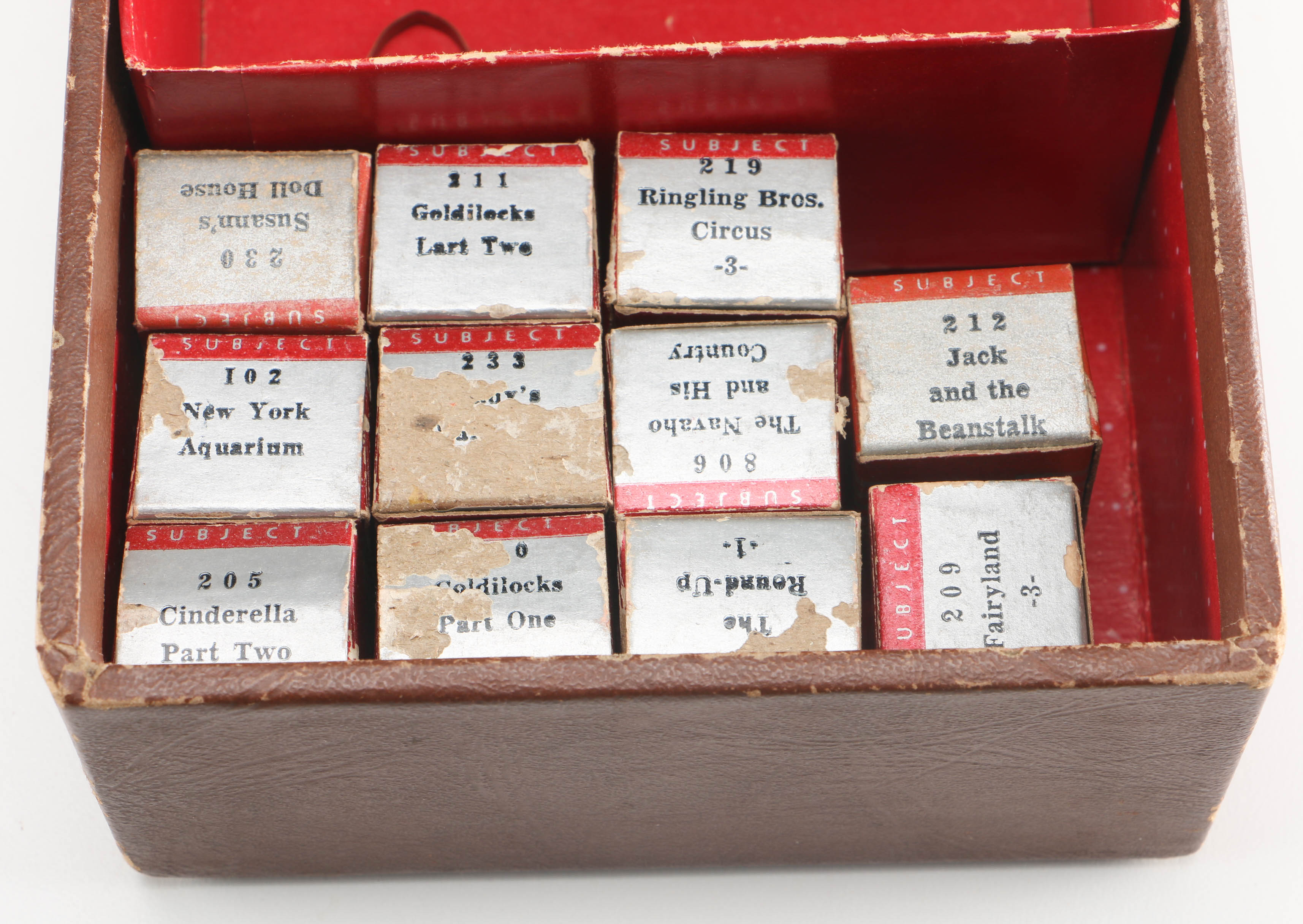 Vintage Tru Vue Viewer with Films in Library Case