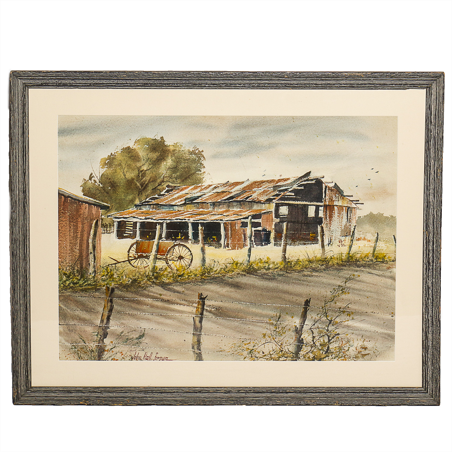 John Hall Brown Western Landscape Watercolor