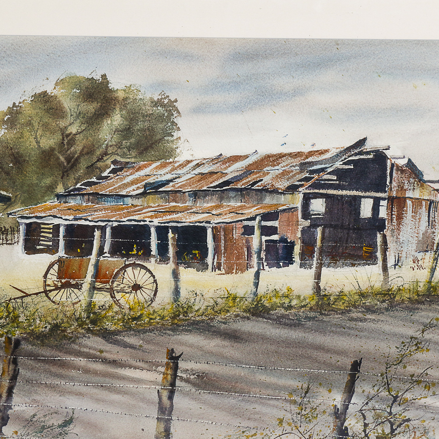 John Hall Brown Western Landscape Watercolor