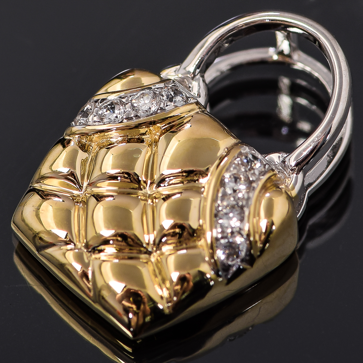 14k White and Yellow Gold 0.17 CTW Diamond Purse Pendant