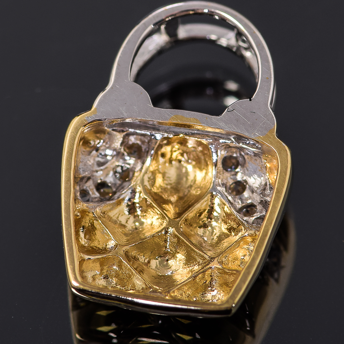 14k White and Yellow Gold 0.17 CTW Diamond Purse Pendant