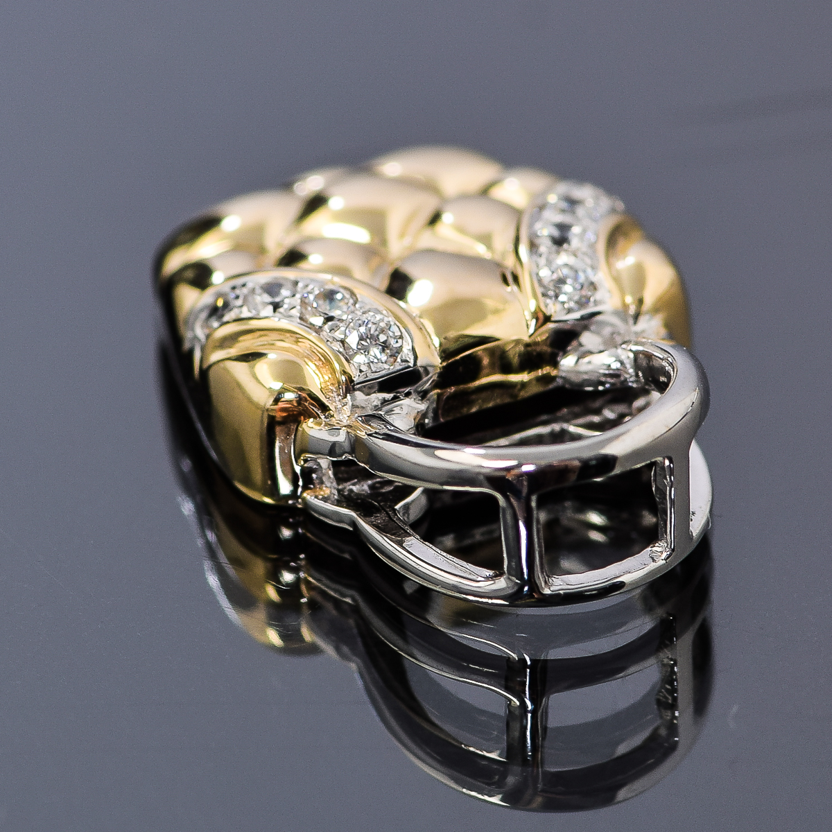 14k White and Yellow Gold 0.17 CTW Diamond Purse Pendant