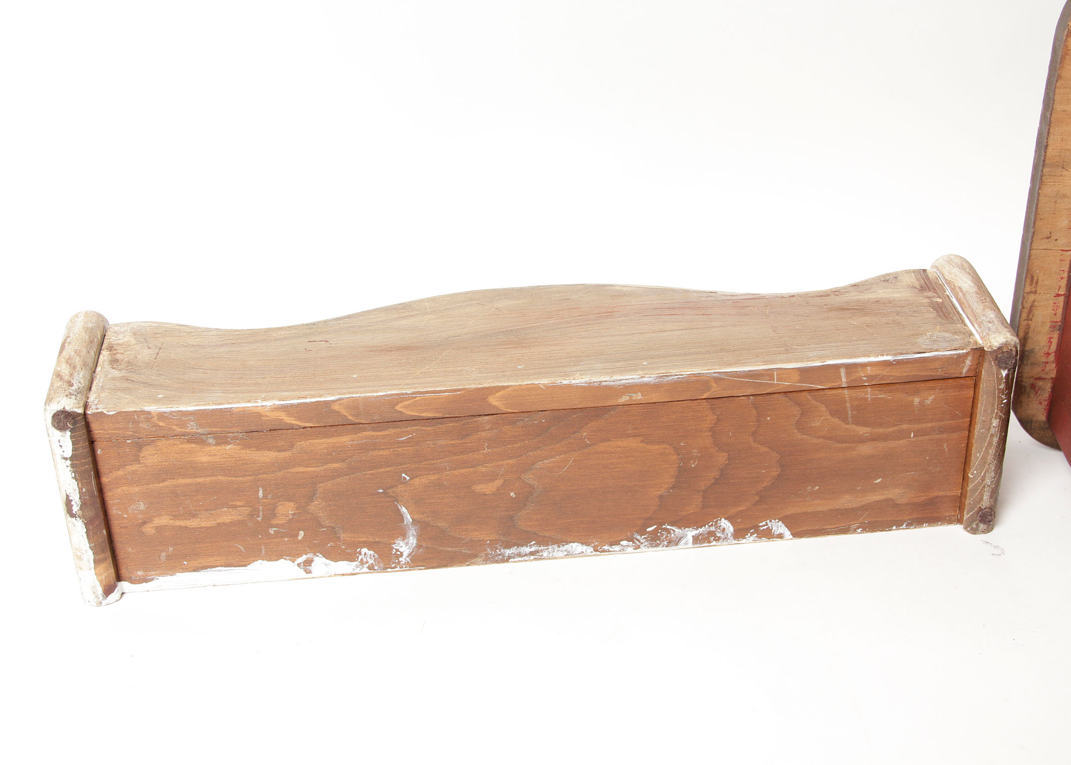 Antique Stool and Mirror Wall Shelf