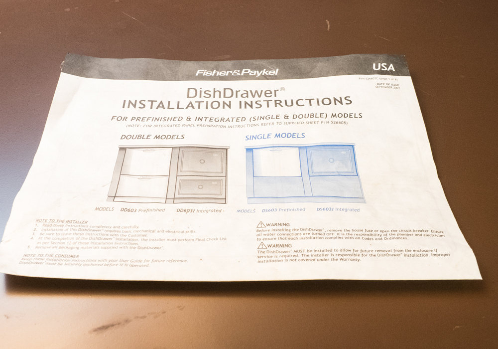 Fisher & Paykel D5603 Dishwasher