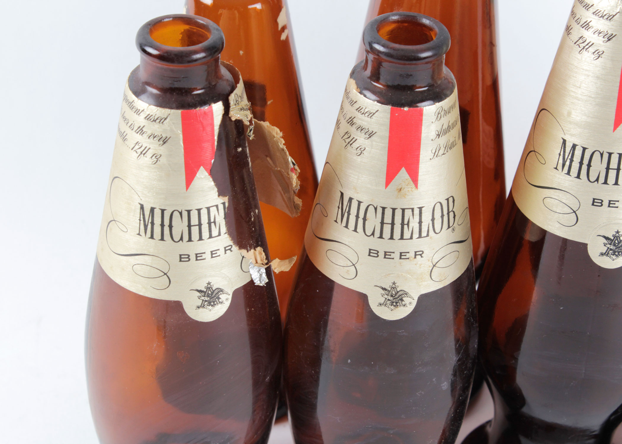 Collection of Vintage Michelob Beer Teardrop Bottles