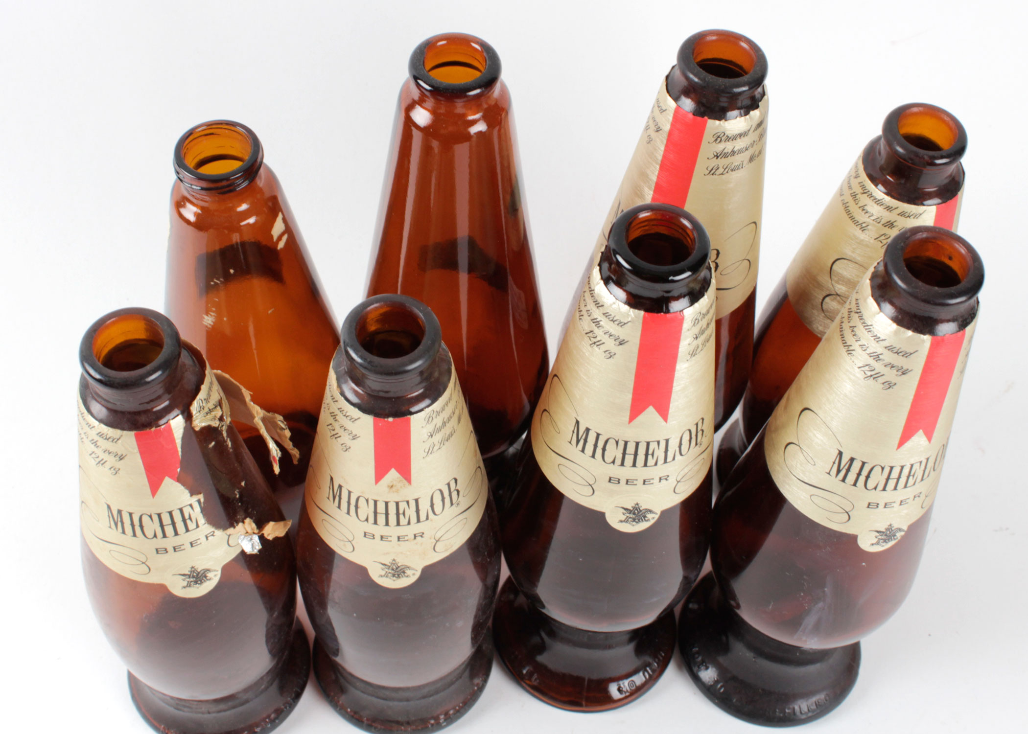 Collection of Vintage Michelob Beer Teardrop Bottles
