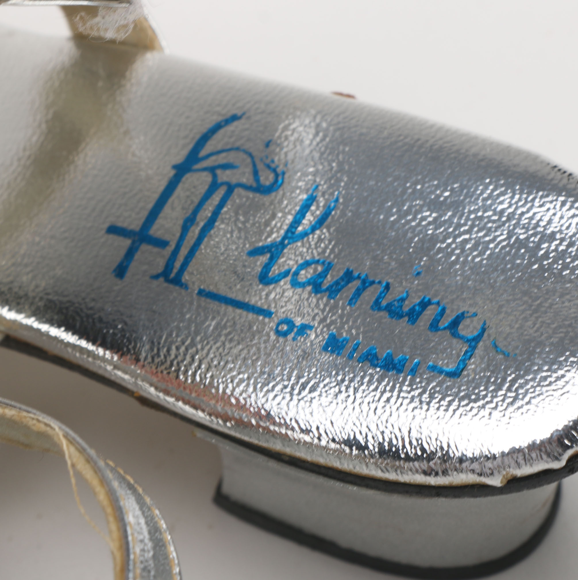 Three Pairs Of Vintage Metallic Silver Tone Heels