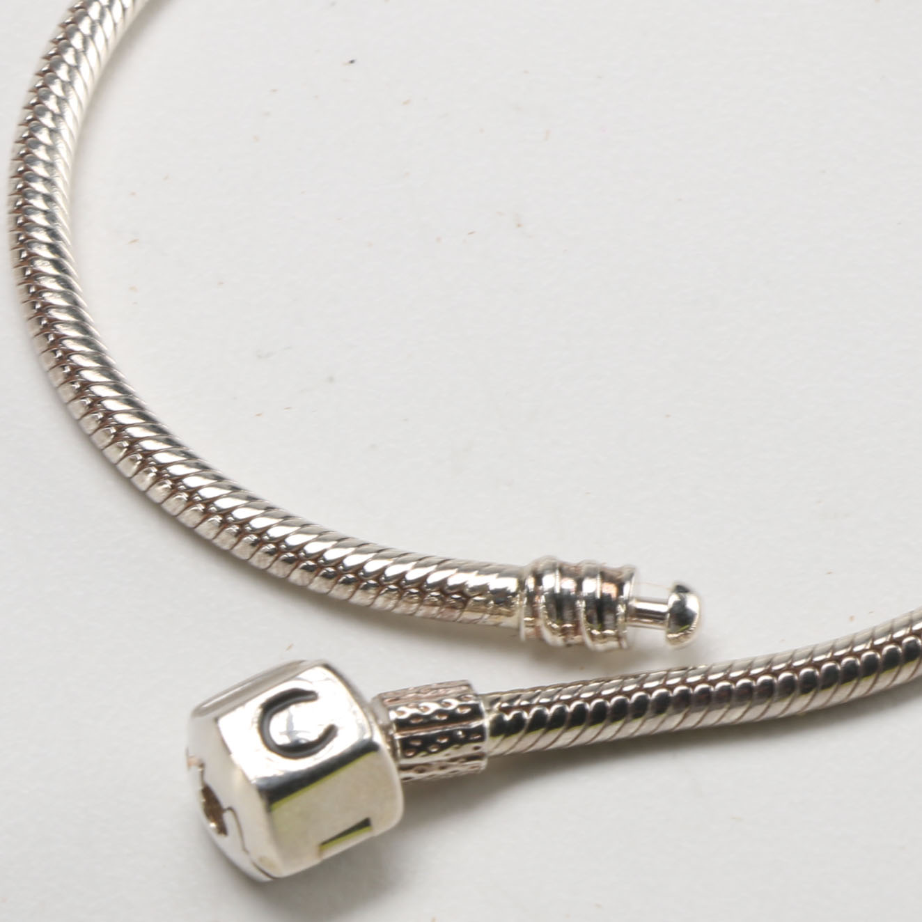 Chamilia Silver Tone Snap Charm Bracelet