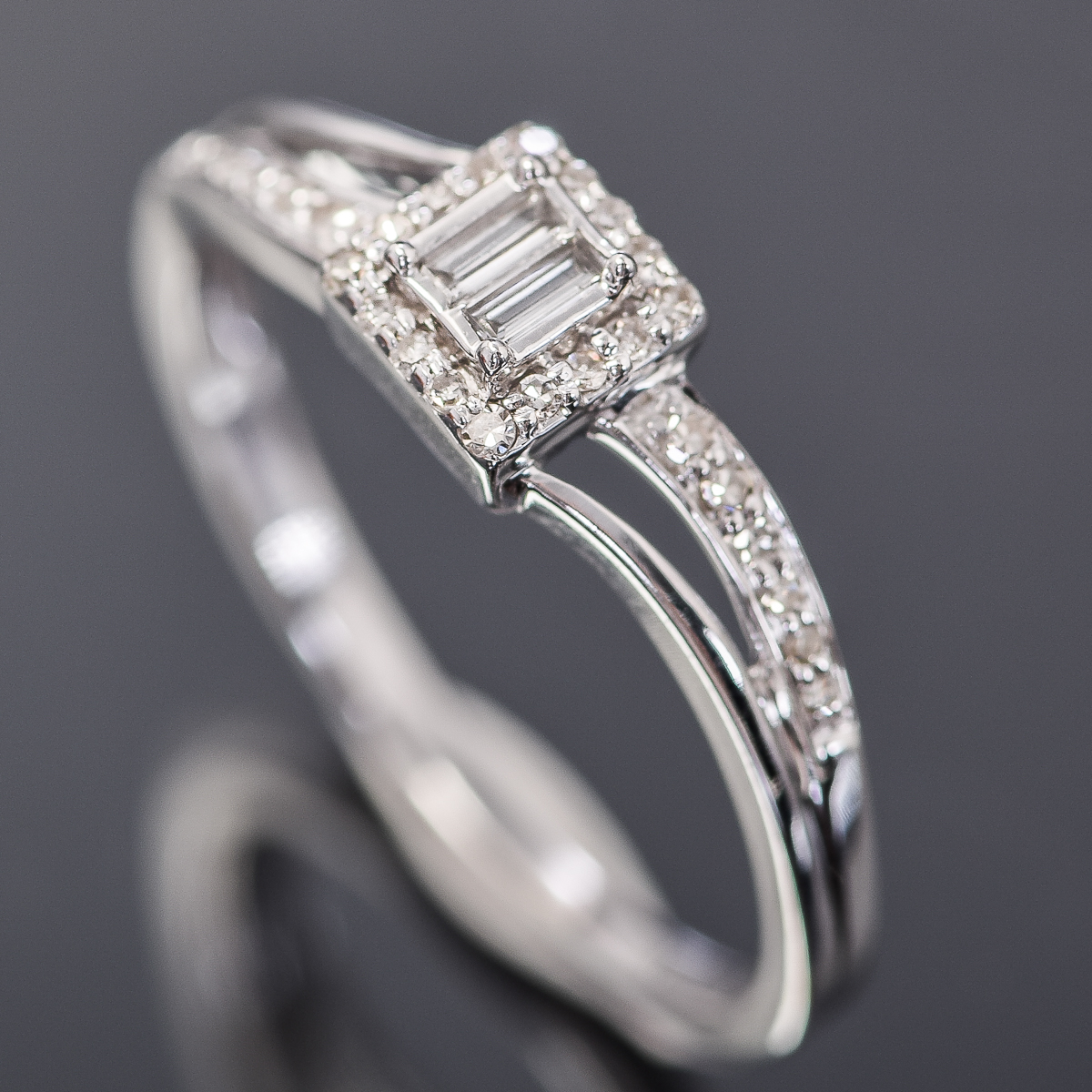 10K White Gold 0.16 CTW Diamond Bridge Ring