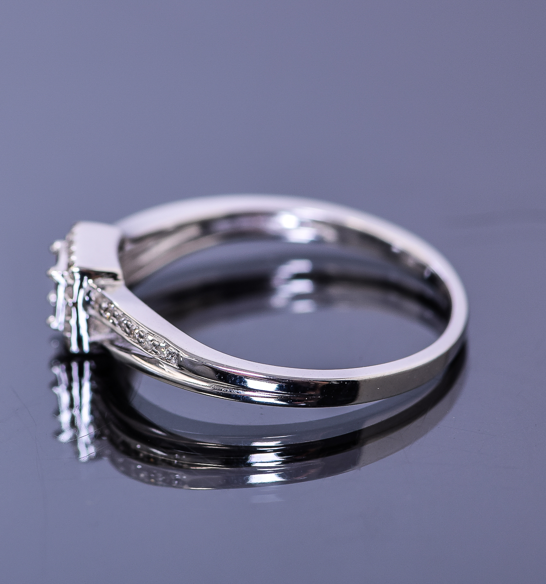10K White Gold 0.16 CTW Diamond Bridge Ring