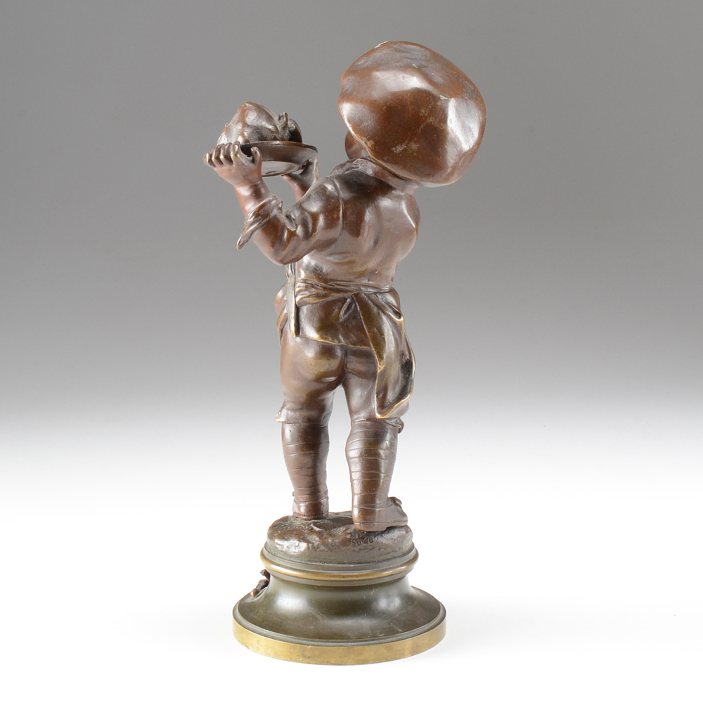 Rousseau Signed Bronze Statue Set