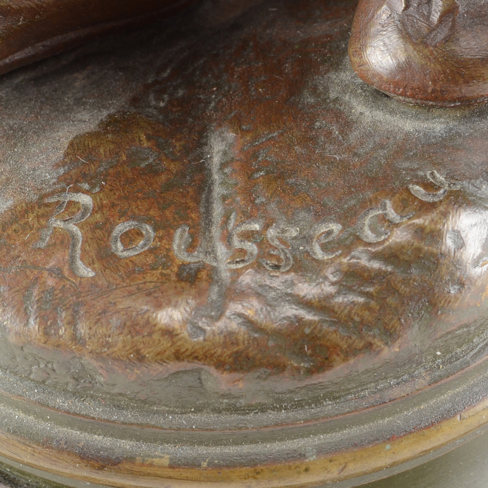 Rousseau Signed Bronze Statue Set