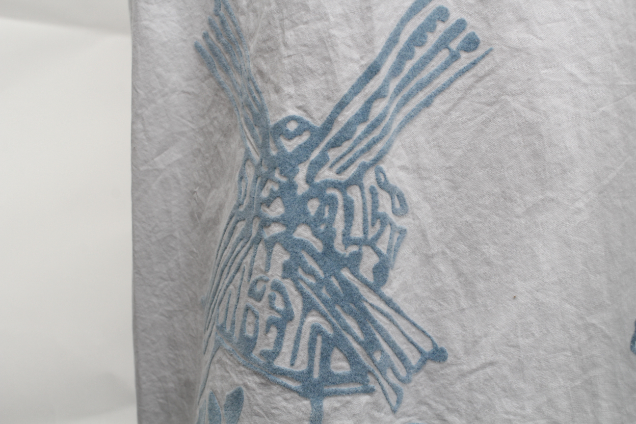 Oilily Vintage Cotton Skirt with Flocked Dutch Windmill Motif