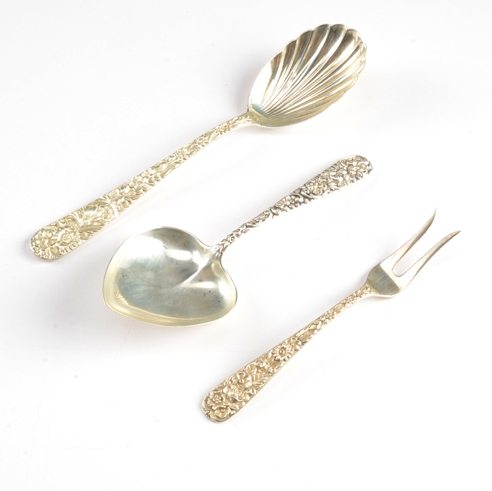 S Kirk & Sons Sterling Silver Repousse Serving Pieces and More