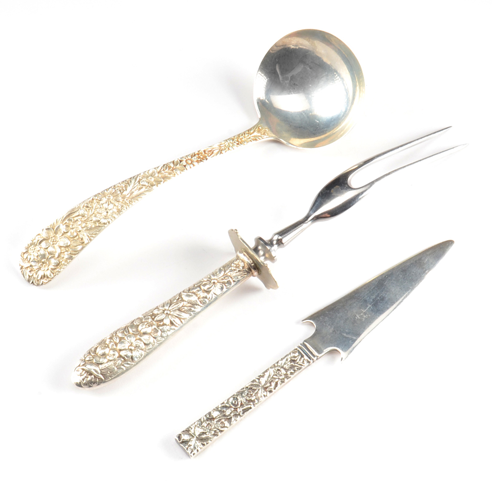 S Kirk & Sons Sterling Silver Repousse Serving Pieces and More