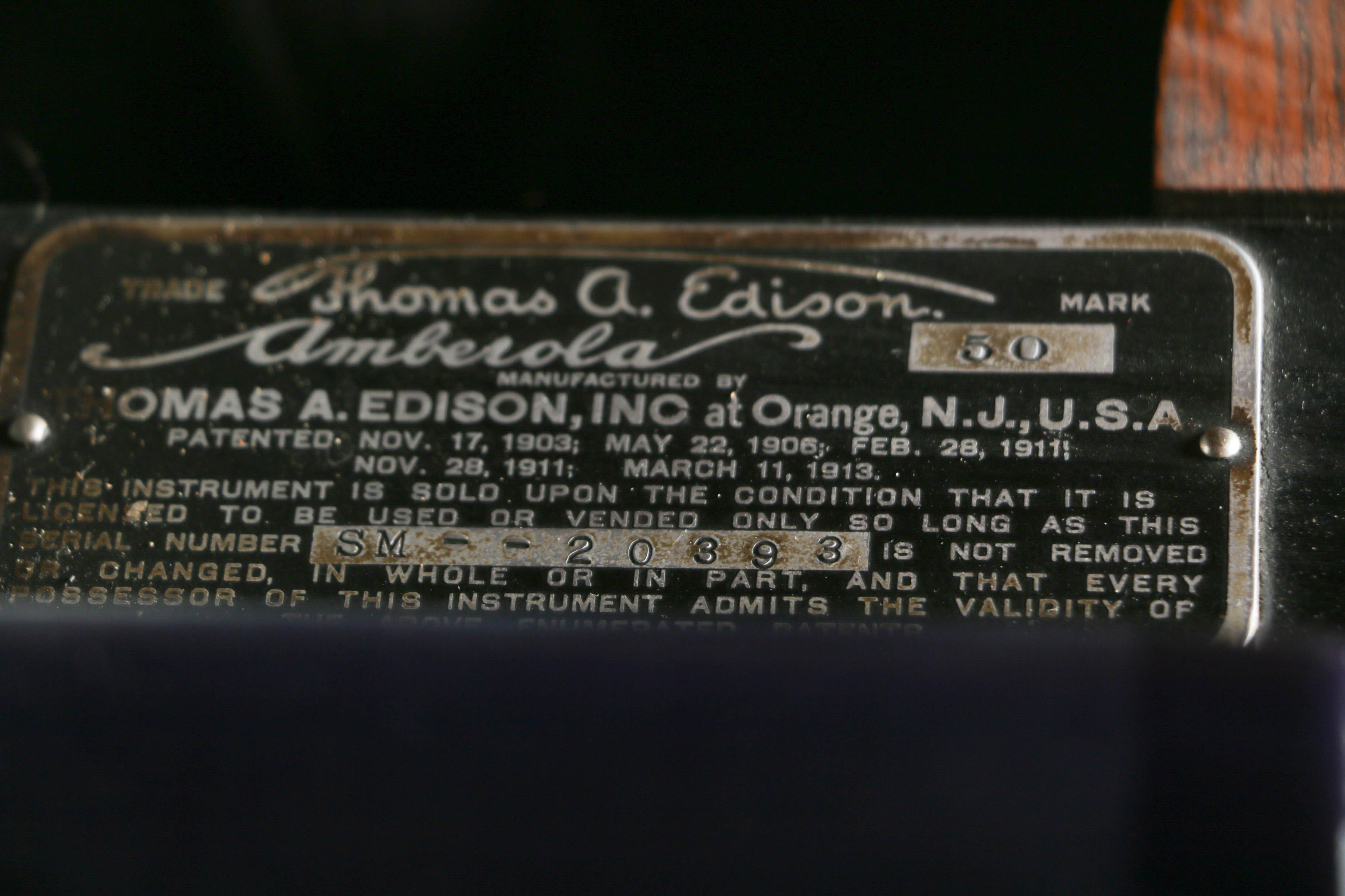 Antique Thomas Edison Amberola Phonograph with Cylinders