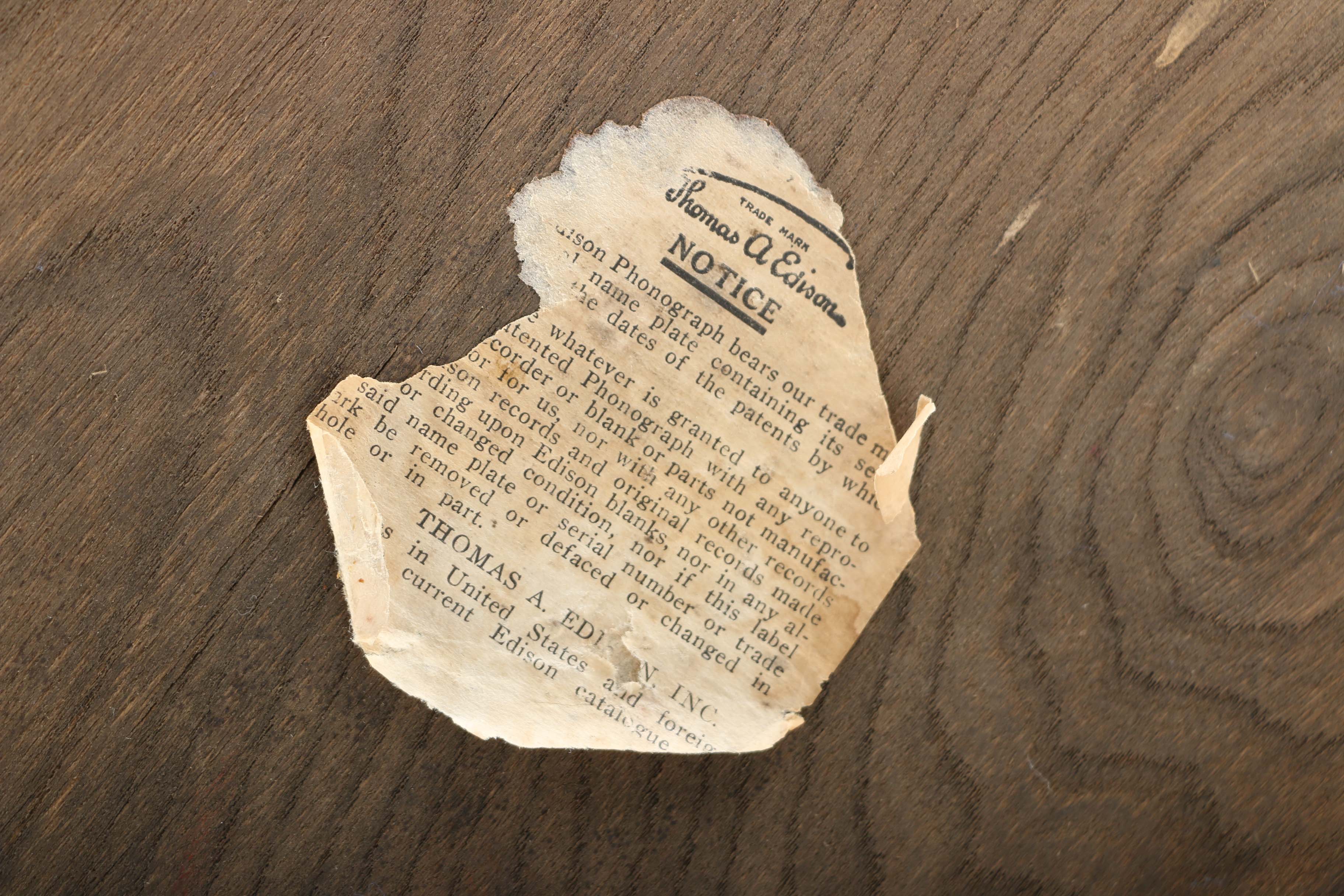 Antique Thomas Edison Amberola Phonograph with Cylinders