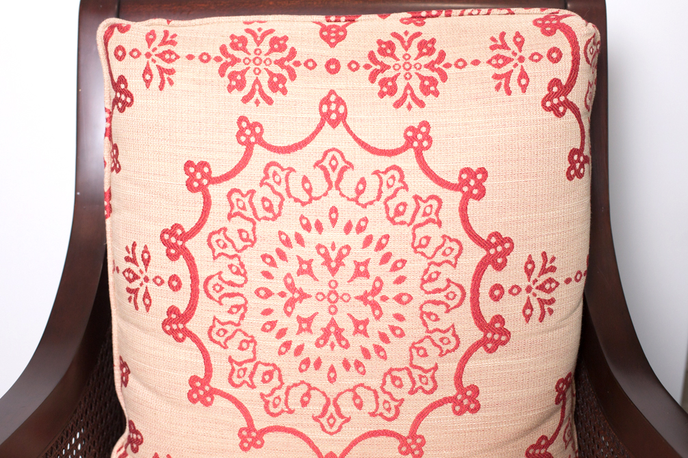 Ethan Allen Fabric and Cane Chair