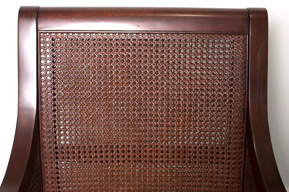 Ethan Allen Fabric and Cane Chair