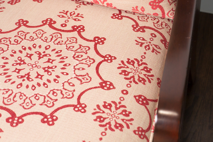 Ethan Allen Fabric and Cane Chair