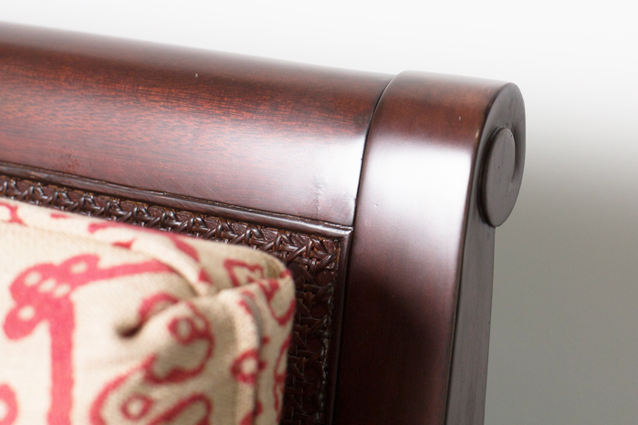 Ethan Allen Fabric and Cane Chair