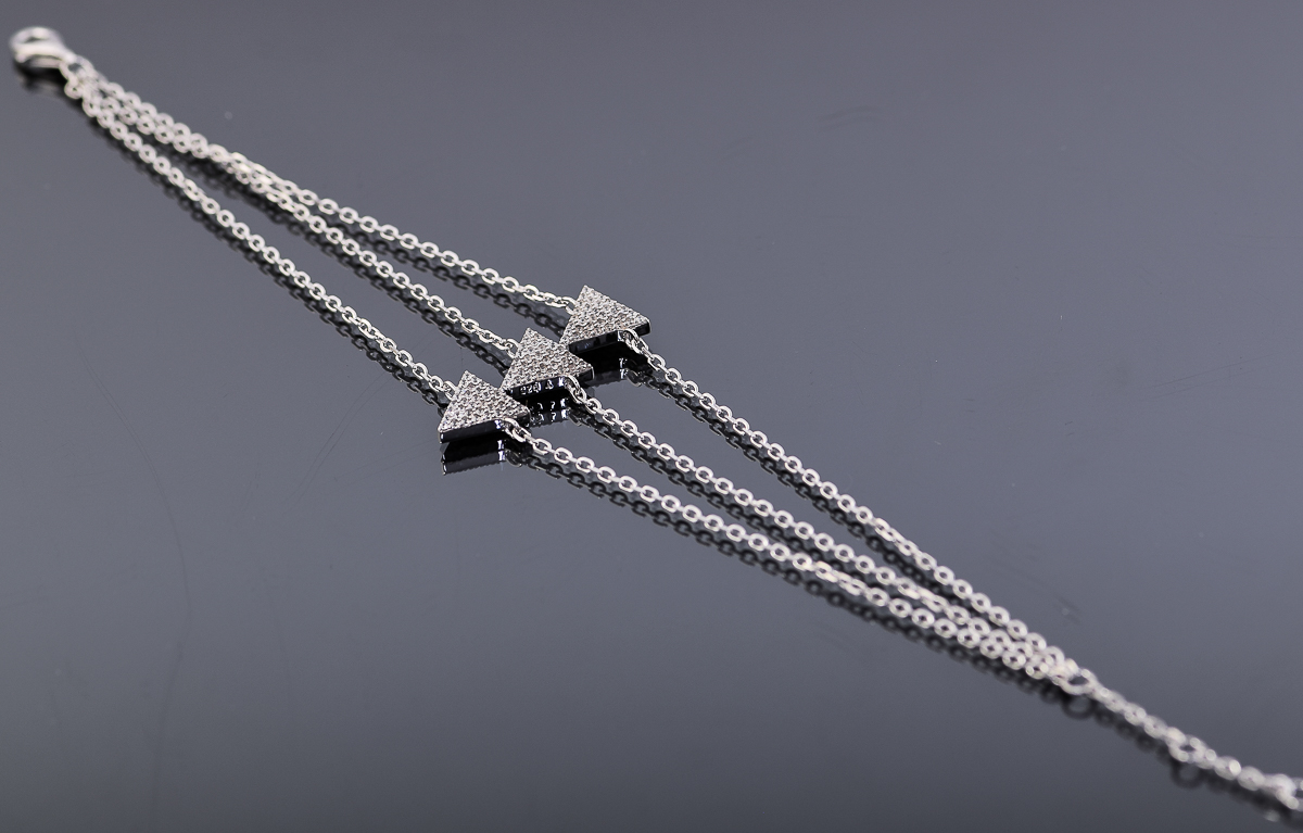 Sterling Silver Triangle Charm Bracelet