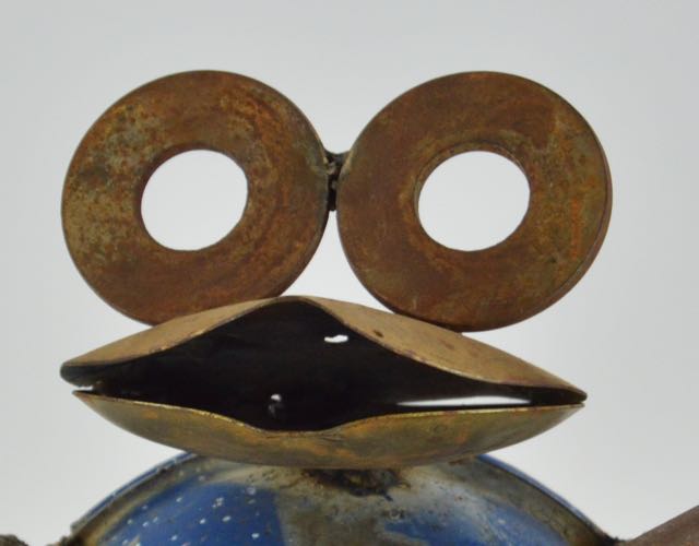 Metal Folk Art Frog with Gun by Bruce Wilham