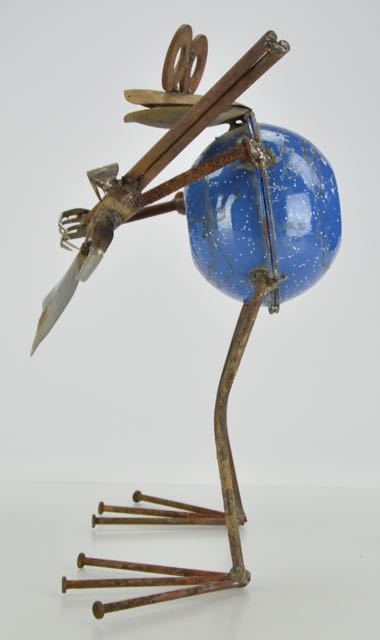 Metal Folk Art Frog with Gun by Bruce Wilham