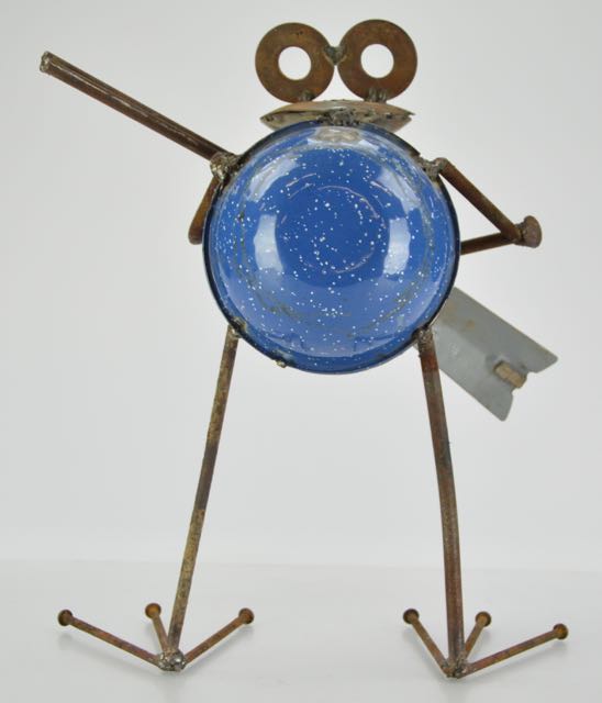 Metal Folk Art Frog with Gun by Bruce Wilham