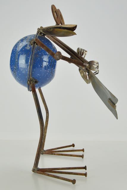 Metal Folk Art Frog with Gun by Bruce Wilham