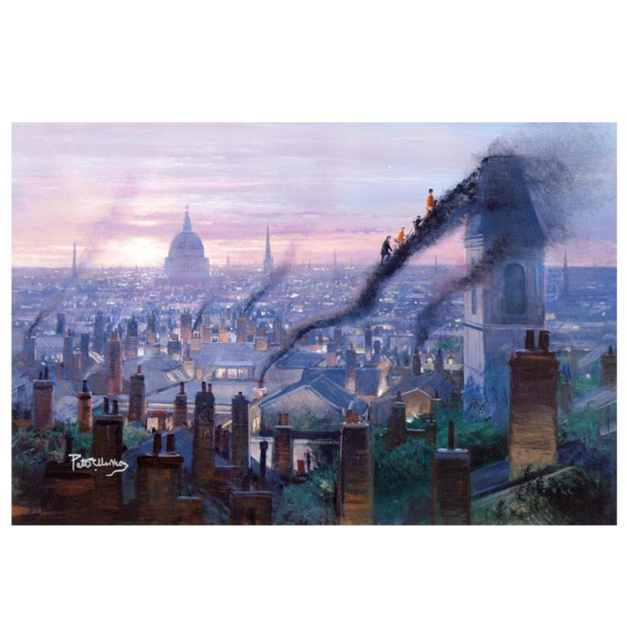 Peter Ellenshaw Limited Edition Giclee on Canvas "Smoke Staircases"