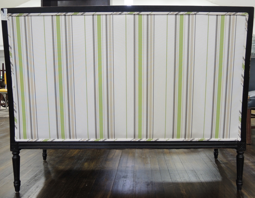 Ballard Designs Louis XVI Green Striped Loveseat