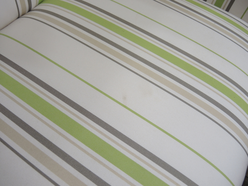 Ballard Designs Louis XVI Green Striped Loveseat