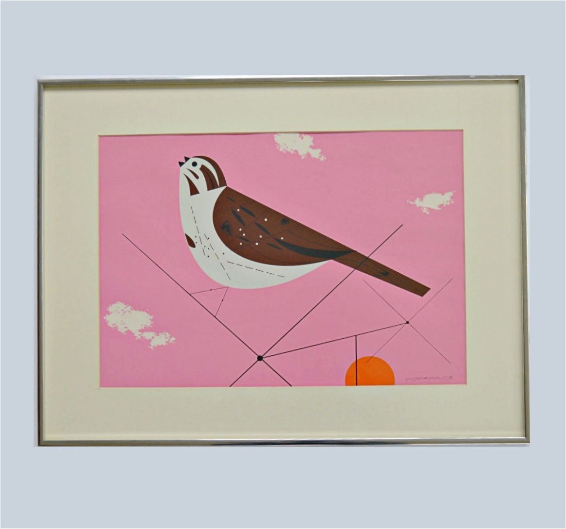 Charley Harper Signed Ford Times Serigraph "Song Sparrow"
