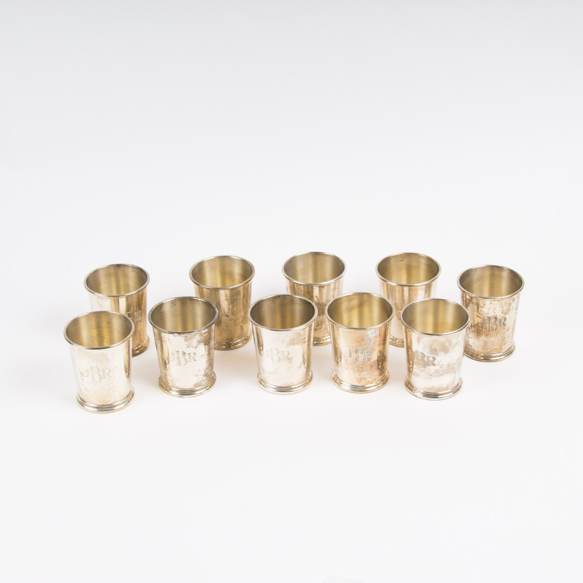 The Frank Herschede Co. Monogrammed Sterling Silver Julep Cup Set