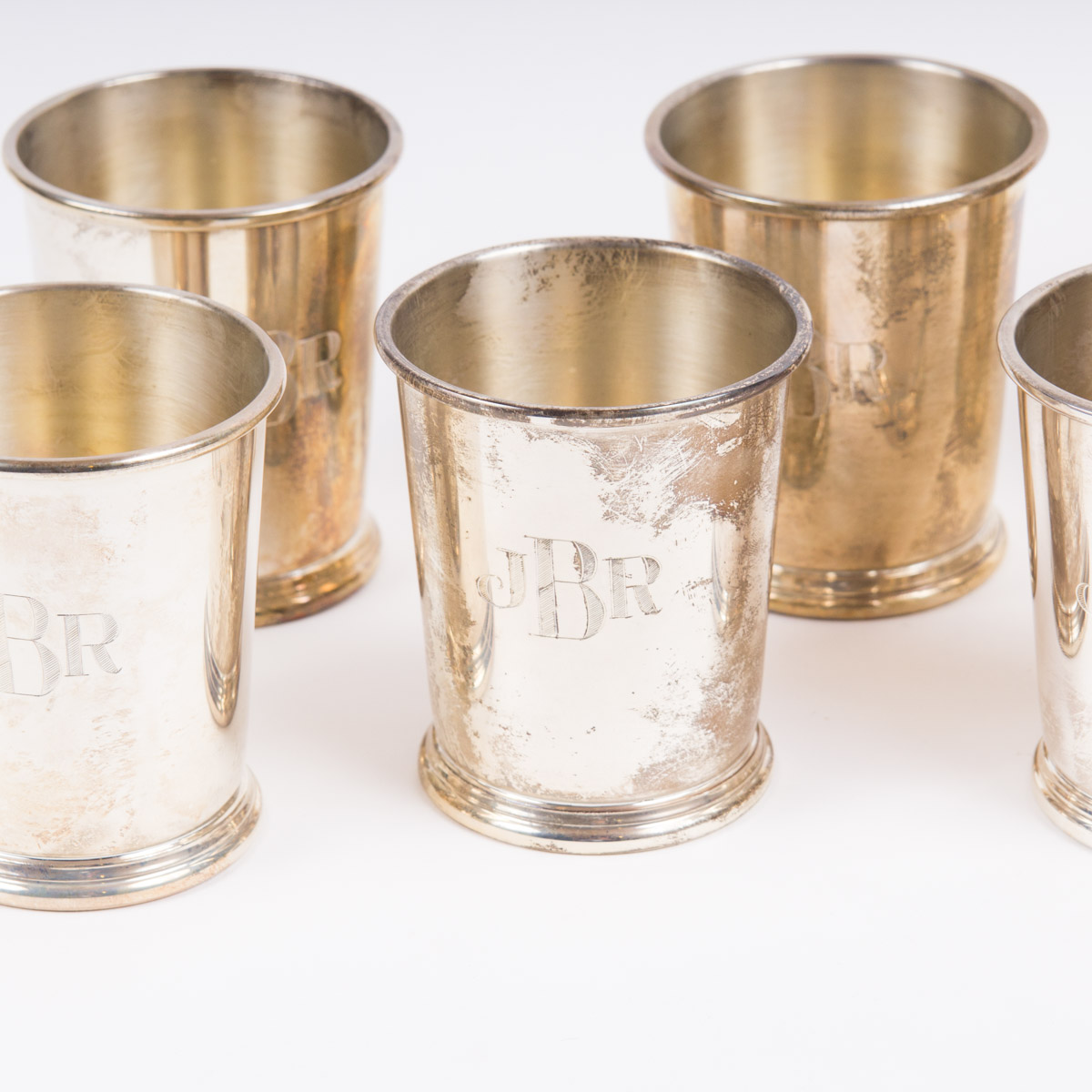 The Frank Herschede Co. Monogrammed Sterling Silver Julep Cup Set