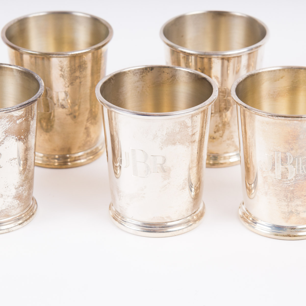 The Frank Herschede Co. Monogrammed Sterling Silver Julep Cup Set