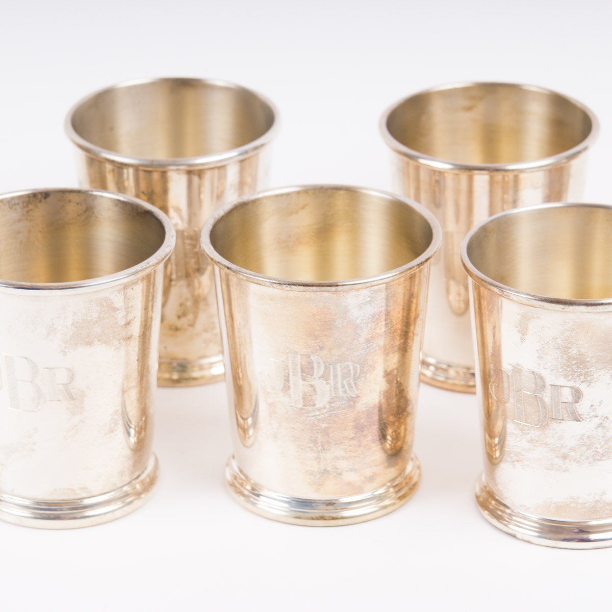 The Frank Herschede Co. Monogrammed Sterling Silver Julep Cup Set