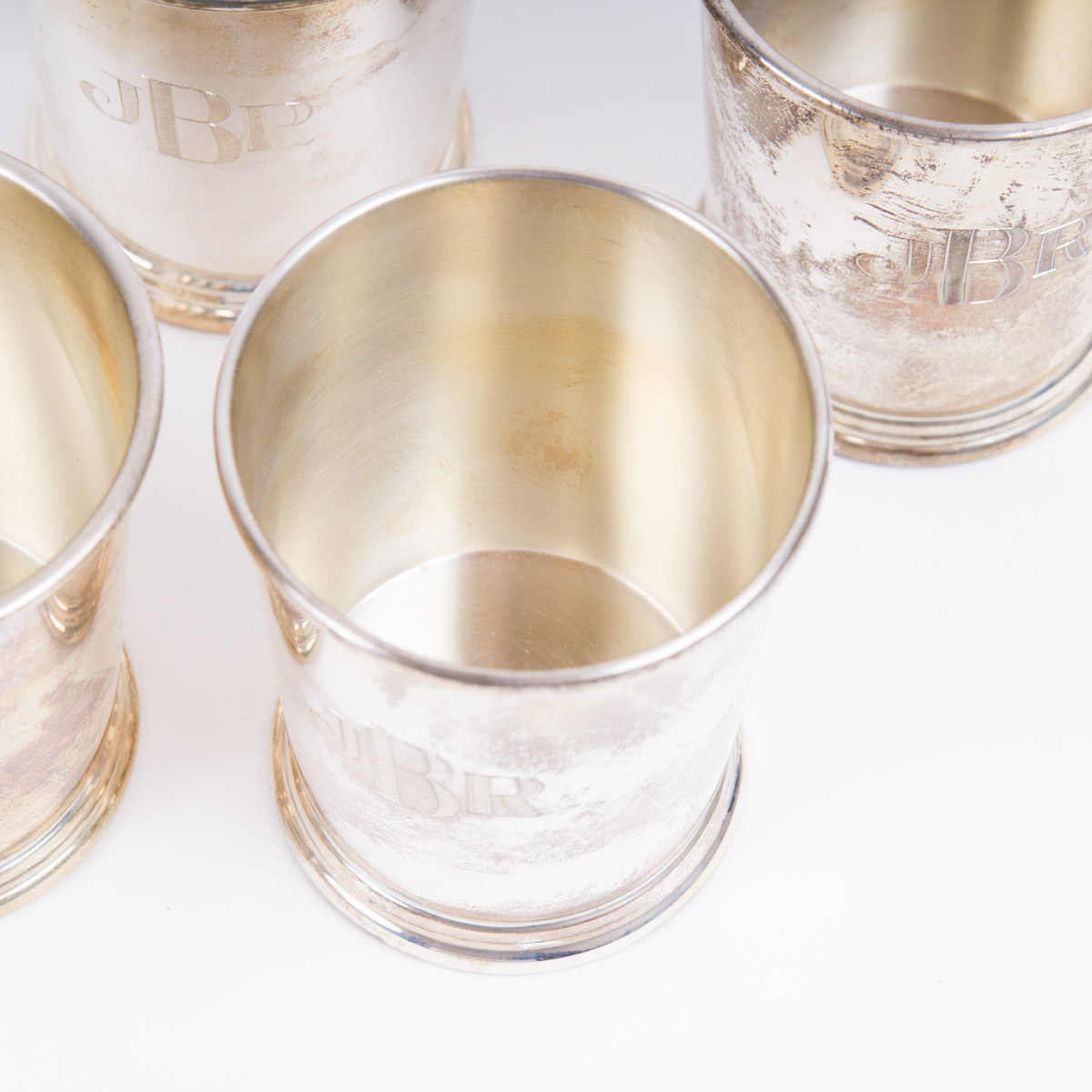 The Frank Herschede Co. Monogrammed Sterling Silver Julep Cup Set