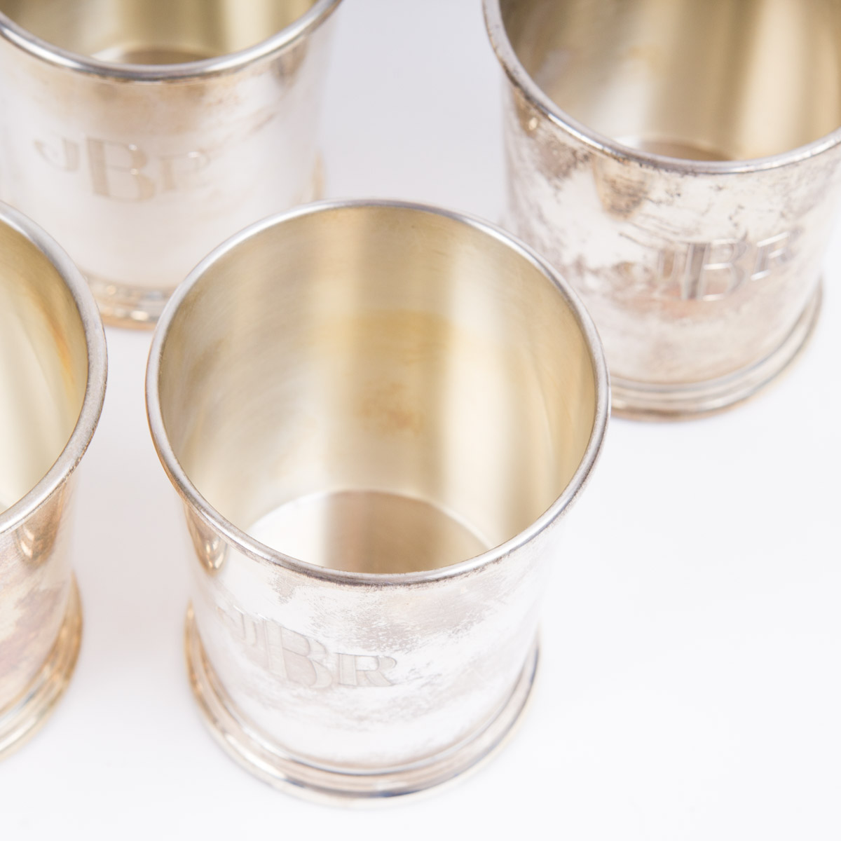 The Frank Herschede Co. Monogrammed Sterling Silver Julep Cup Set