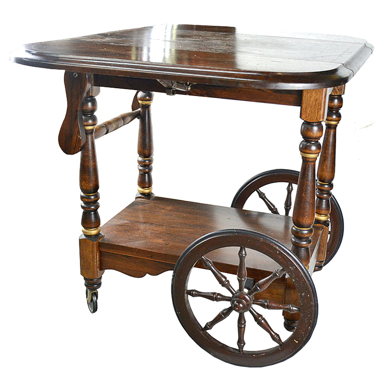 Antique Walter of Wabash Drop-Leaf Tea Cart