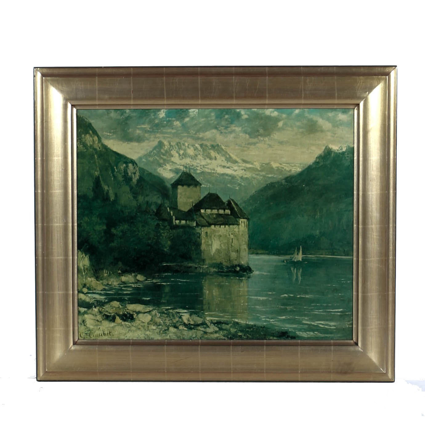 Giclée on Canvas After Gustav Courbet "Le Chateau de Chillon"